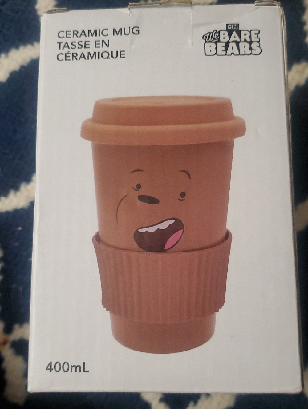 Brown Ceramic Travel Mug with Sleeve - 400mL